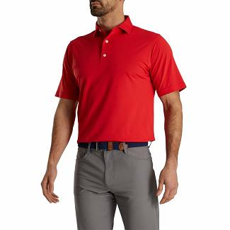 Men's Footjoy Lisle Golf Polo Red NZ-517330
